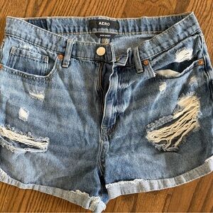 Aero Distressed Blue Jean Shorts for Women